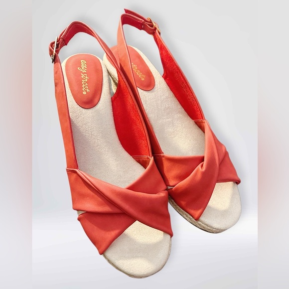 NEW Easy Street Women’s Slingback Espadrille Color: Red, Size 12M - Picture 2 of 12